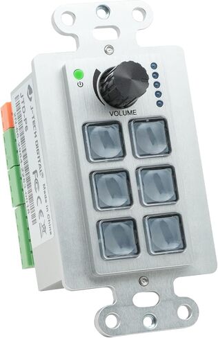 J-Tech Digital 8-Button Control Panel Wall Plate with Programmable LED Buttons, RS-232, RS-458, Relay and IR Control (JTD-P8B), Black Color in Saudi Arabia