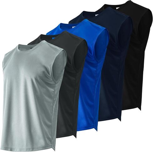 Gary Com Men's Pack Quick Dry Workout Tank Top Gym Stretch Muscle Tee Fitness Bodybuilding Sleeveless Crewneck T Shirt in Saudi Arabia