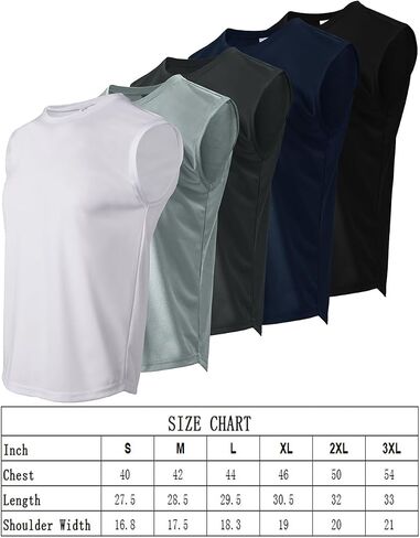 Gary Com Men's Pack Quick Dry Workout Tank Top Gym Stretch Muscle Tee Fitness Bodybuilding Sleeveless Crewneck T Shirt in Saudi Arabia