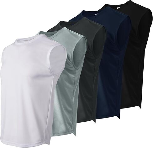 Gary Com Men's Pack Quick Dry Workout Tank Top Gym Stretch Muscle Tee Fitness Bodybuilding Sleeveless Crewneck T Shirt in Saudi Arabia