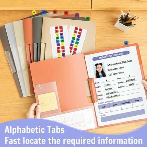 Aixoom A-Z Sticky Tabs Multicolor Alphabet Index Tabs Self-Adhesive Page Tabs Transparent Permanent Alphabetical Tabs Small Book Tabs for Notebooks Dictionary Files (208) in Saudi Arabia