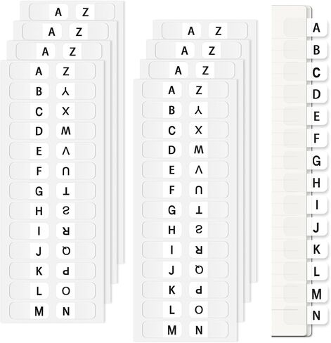 Aixoom A-Z Sticky Tabs Multicolor Alphabet Index Tabs Self-Adhesive Page Tabs Transparent Permanent Alphabetical Tabs Small Book Tabs for Notebooks Dictionary Files (208) in Saudi Arabia