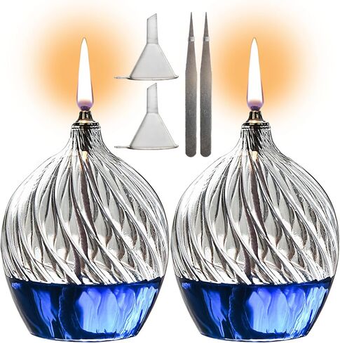 Refillable Liquid Petite Glass Oil lamp, Sturdy Borosillicate Glass Oil Candle, Unique Internal Thread Appearance for Fine Dining & Restaurants or Home in Saudi Arabia