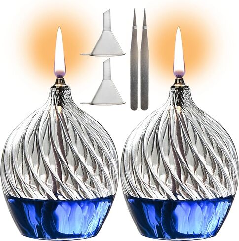 Refillable Liquid Petite Glass Oil lamp, Sturdy Borosillicate Glass Oil Candle, Unique Internal Thread Appearance for Fine Dining & Restaurants or Home in Kuwait