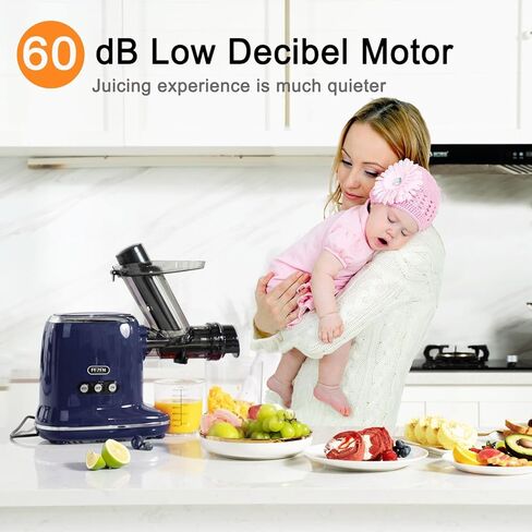 Juicer Machines, FEZEN Cold Press Electric Juicer with 3.2INCH Feed Chute, High Juice Yield, Easy to Clean Masticating Juicer for Nutrient Fruit and Vegetables, Pure Juice in Kuwait