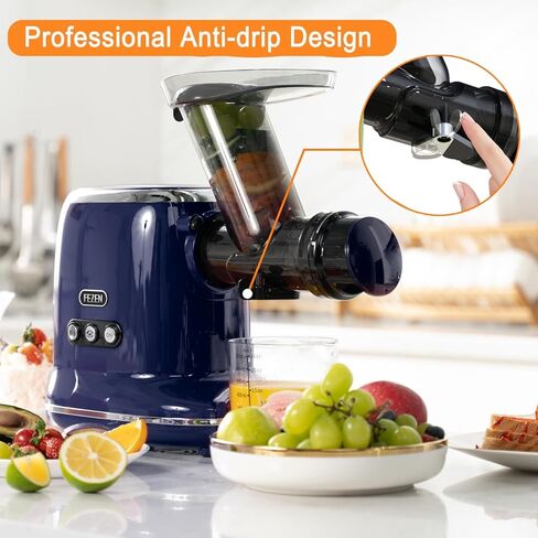 Juicer Machines, FEZEN Cold Press Electric Juicer with 3.2INCH Feed Chute, High Juice Yield, Easy to Clean Masticating Juicer for Nutrient Fruit and Vegetables, Pure Juice in Kuwait