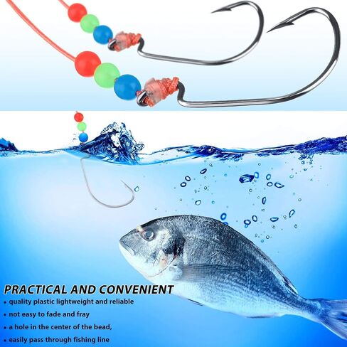 1000 Pieces Fishing Beads Assorted Beads Plastic Beads and 250 Pieces Rolling Barrel Fishing Swivels Rolling Bearing Connector with Plastic Box Tackle Accessories for Fishing in Saudi Arabia