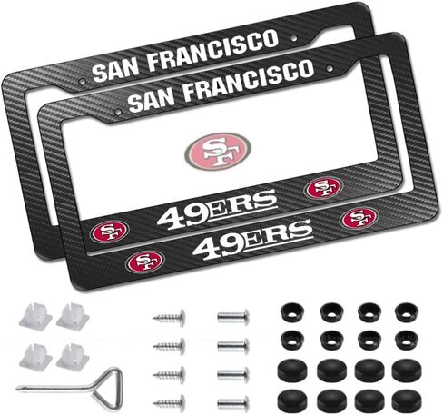 2 Pack Black License Plate Frames for Ravens,Carbon Fiber Weatherproof Tag Plate Cover,Universal American Motors License Frames Cover in Saudi Arabia
