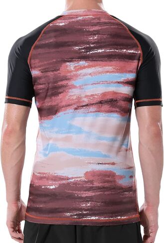 VAYAGER قمصان السباحة الرجالية Rash Guard UPF 50+ تي شيرت سريع الجفاف فضفاض مناسب لركوب الأمواج على الماء تي شيرت in Kuwait