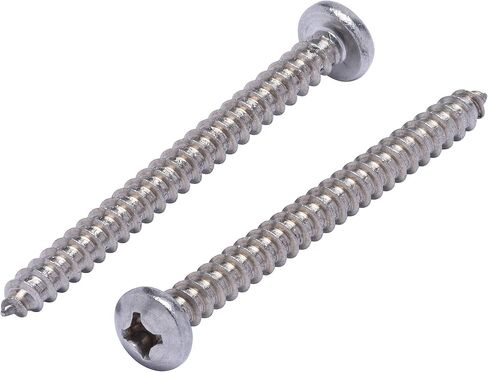 #12 X 2-1/2" Stainless Pan Head Phillips Wood Screw, (25pc), 18-8 (304) Stainless Steel Screws by Bolt Dropper, ssd Screws in Saudi Arabia