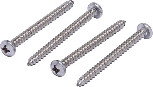 #12 X 2-1/2" Stainless Pan Head Phillips Wood Screw, (25pc), 18-8 (304) Stainless Steel Screws by Bolt Dropper, ssd Screws in Saudi Arabia