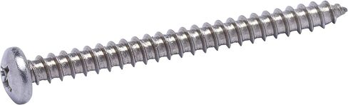 #12 X 2-1/2" Stainless Pan Head Phillips Wood Screw, (25pc), 18-8 (304) Stainless Steel Screws by Bolt Dropper, ssd Screws in Saudi Arabia