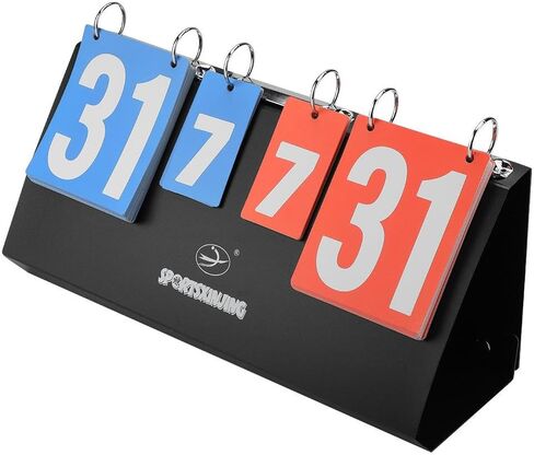 VGEBY 4 Digit Sports Scoreboard, Portable 4 Digit Sports Flip Numbers Score Keeper for Tennis Football Volleyball Basketball in Saudi Arabia
