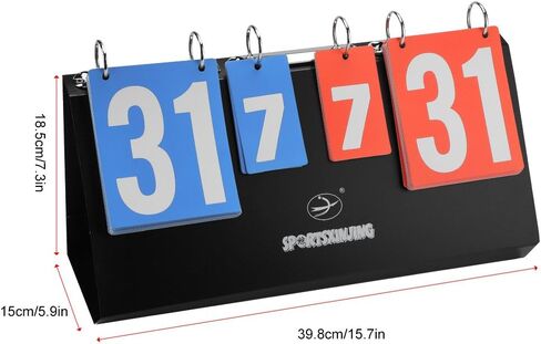 VGEBY 4 Digit Sports Scoreboard, Portable 4 Digit Sports Flip Numbers Score Keeper for Tennis Football Volleyball Basketball in Saudi Arabia