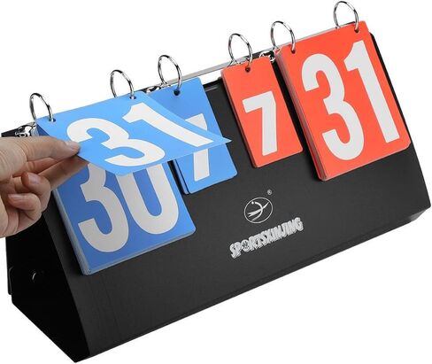 VGEBY 4 Digit Sports Scoreboard, Portable 4 Digit Sports Flip Numbers Score Keeper for Tennis Football Volleyball Basketball in Saudi Arabia