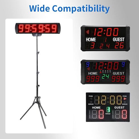 GANXIN مؤقت ساعة كرة السلة، 12/24/25/30/35/40/60 ثانية للعد التنازلي، ساعة تسديد محمولة مع صفارة لجميع الألعاب الرياضية (حامل ثلاثي القوائم (وحدة واحدة)) in Kuwait