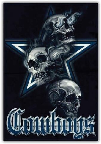ملصق Dallas City Cowboyzzz Skull Stars لكرة القدم مقطوع بالقالب مقاس 3 بوصة × 5 بوصة in Saudi Arabia