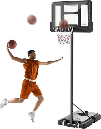 DRINCOSH Portable Basketball Hoop 4.3-10ft Height Adjustable Basketball Hoop Indoor Outdoor 44in Backboard for Kids/Adults in Saudi Arabia