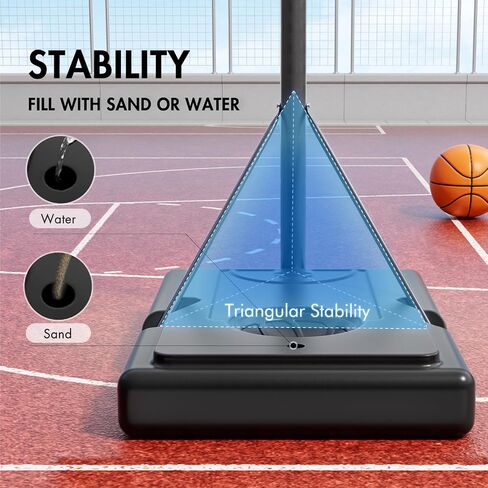 DRINCOSH Portable Basketball Hoop 4.3-10ft Height Adjustable Basketball Hoop Indoor Outdoor 44in Backboard for Kids/Adults in Saudi Arabia