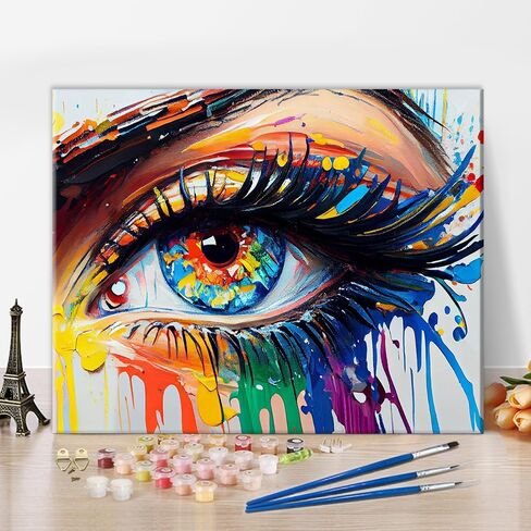 TUMOVO Abstract Cat Paint by Number for Adults Black Cat Animals Cute Kittens Paint by Numbers Kits on Canvas Watercolour Paint by Numbers for Adults Beginner Artwork 16x20inch in Saudi Arabia