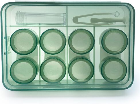 LCFALO 4 Pack Contact Lens Case，Portable Outdoor Soak Storage Kit Colored Contact Lenses Box for Travel&Home (BLACK) in Saudi Arabia