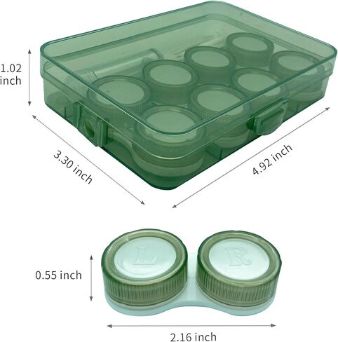 LCFALO 4 Pack Contact Lens Case，Portable Outdoor Soak Storage Kit Colored Contact Lenses Box for Travel&Home (BLACK) in Saudi Arabia