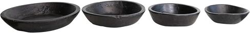 Creative Co-Op Reclaimed Wood Nesting, Set of 4 Sizes, Black Decorative Bowl in Saudi Arabia