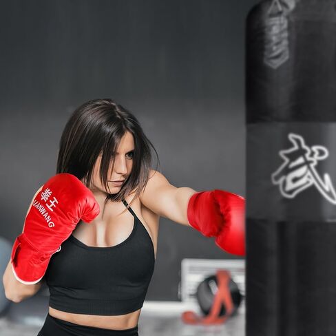 WUWEOT Hanging Punching Bag Set for Adults Youths Kids, 43Inches Unfilled Kick Boxing Heavy Bag with Gloves, Wraps, Chain, Ceiling Hook for MMA, Kickboxing, Muay Thai, Karate, Taekwondo in Saudi Arabia