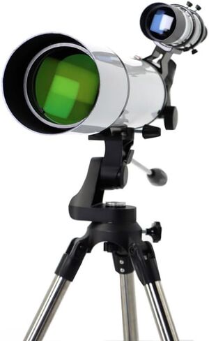 تلسكوب منكسر للسفر من SKYOPTIKST Astro 102AZ Altazimuth لمشاهدة كواكب القمر وسدم السماء العميقة محمول مطلي بالكامل in Kuwait