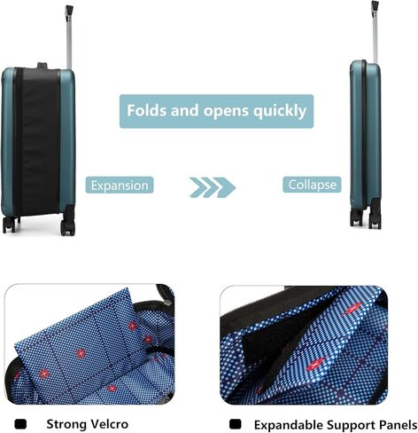 حقيبة أمتعة ELDA قابلة للطي مع عجلات وحقائب متينة قابلة للطي بالكامل مع قفل مركب للسفر للرجال والنساء in Kuwait