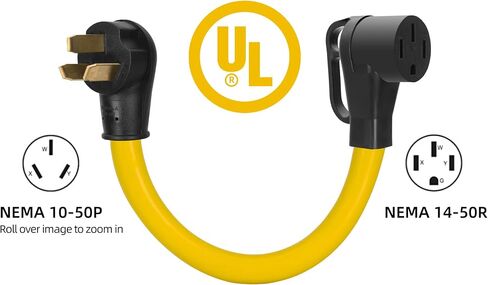 S7 1.8FT 6AWG 50Amp 3 Prong NEMA 10-50P إلى 14-50R محول لشاحن سيارات RV in Kuwait