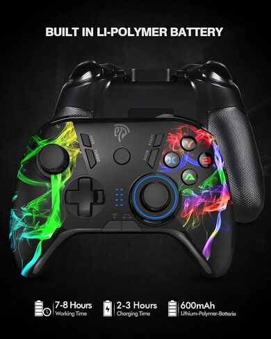 EasySMX PC Wireless Controller, Gaming Controller for Computer,Laptop,PS3,Android TV, Nintendo Switch and Tesla with Adjust LED Light, Dual Vibration and 4 Programmable Keys, Battery Up to 14 Hours in Kuwait