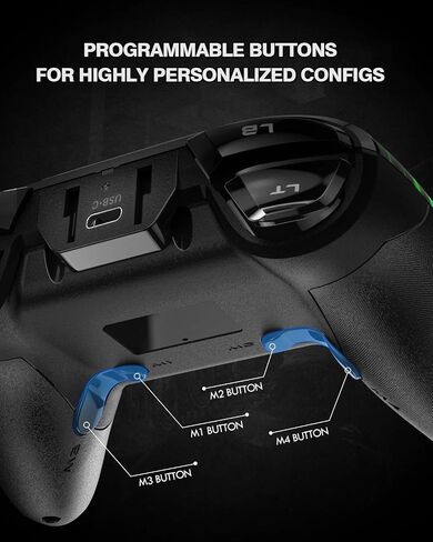 EasySMX PC Wireless Controller, Gaming Controller for Computer,Laptop,PS3,Android TV, Nintendo Switch and Tesla with Adjust LED Light, Dual Vibration and 4 Programmable Keys, Battery Up to 14 Hours in Kuwait