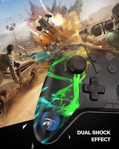 EasySMX PC Wireless Controller, Gaming Controller for Computer,Laptop,PS3,Android TV, Nintendo Switch and Tesla with Adjust LED Light, Dual Vibration and 4 Programmable Keys, Battery Up to 14 Hours in Kuwait