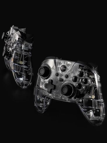 وحدة تحكم ألعاب لاسلكية شفافة متعددة الأجهزة من TPARTS لطراز Tesla 3/Y/S/X، متوافقة مع Switch/STEAM Deck/PC/Tesla، وضع LED بـ 7 ألوان (مجموعة من 2) in Kuwait