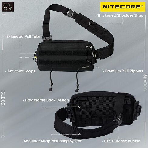 NITECORE SLB03 حقيبة كتف كروسبودي قابلة للتحويل حقيبة صدر للرجال والنساء مع رقعة NITECORE in Saudi Arabia