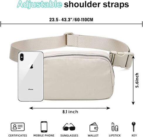 Fanny Packs for Women and Men,Fashion Waist Pack Mini Belt Bag with Adjustable Strap,Waterproof Crossbody Bag Hip Bum Bag for Outdoor Workout Running Hiking Walking Travel (Khaki) in Saudi Arabia