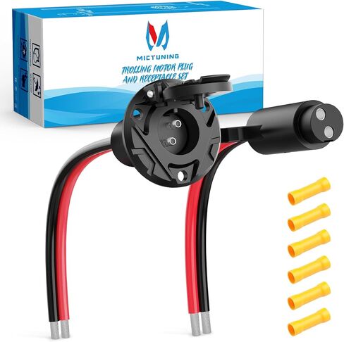 قابس ومقبس محرك التصيد من MICTUNING، 12-24 فولت 8 AWG، توصيل سريع للذكور والإناث لليخوت البحرية Minn Kota MotorGuide Newport، غطاء مقاوم للماء والغبار، 6 قطع موصلات بعقب متضمنة in Saudi Arabia