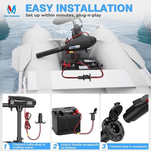 قابس ومقبس محرك التصيد من MICTUNING، 12-24 فولت 8 AWG، توصيل سريع للذكور والإناث لليخوت البحرية Minn Kota MotorGuide Newport، غطاء مقاوم للماء والغبار، 6 قطع موصلات بعقب متضمنة in Saudi Arabia