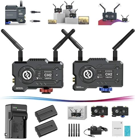 Hollyland Mars 400S PRO 400ft 1080p جهاز إرسال واستقبال فيديو HDMI وSDI لاسلكي 5G 0.08s تطبيق الكمون يدعم Android وiOS نقل الفيديو اللاسلكي [2 حزمة بطارية وحزمة شاحن تيار متردد] in Kuwait