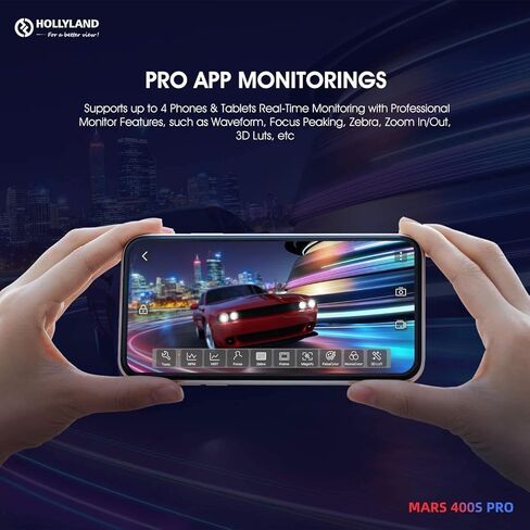 Hollyland Mars 400S PRO 400ft 1080p جهاز إرسال واستقبال فيديو HDMI وSDI لاسلكي 5G 0.08s تطبيق الكمون يدعم Android وiOS نقل الفيديو اللاسلكي [2 حزمة بطارية وحزمة شاحن تيار متردد] in Kuwait