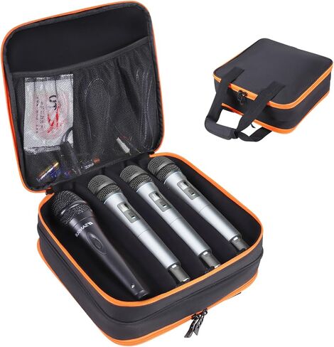 TEFGTER Microphone Case Wireless Microphone Bag Mic Carrying Case Microphone Portable Storage Case for Travel Adjustable Foam Case Fits Wireless Microphones and Stage Mics (Box Only) in Kuwait