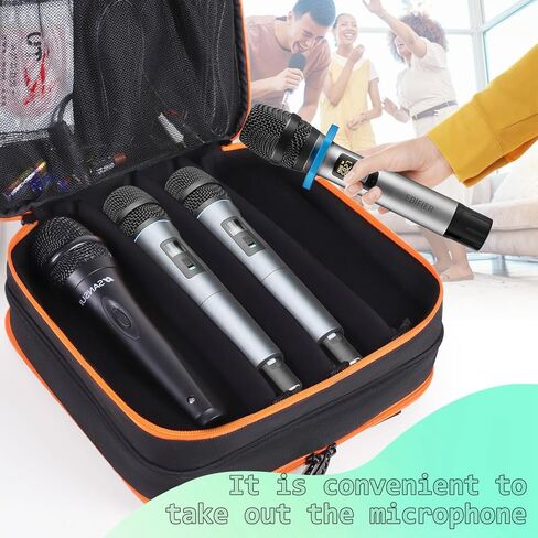 TEFGTER Microphone Case Wireless Microphone Bag Mic Carrying Case Microphone Portable Storage Case for Travel Adjustable Foam Case Fits Wireless Microphones and Stage Mics (Box Only) in Kuwait
