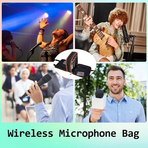 TEFGTER Microphone Case Wireless Microphone Bag Mic Carrying Case Microphone Portable Storage Case for Travel Adjustable Foam Case Fits Wireless Microphones and Stage Mics (Box Only) in Kuwait