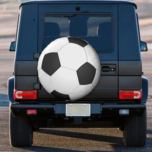 أغطية إطارات Love Football Sport Soccer مستديرة باللونين الأسود والأبيض غطاء عجلة احتياطية مناسب لمقطورة Jeep Rv مقاس 15 بوصة in Kuwait