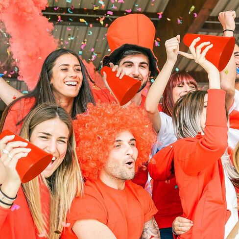 6 قطع مكبر صوت للتشجيع للحفلات من البلاستيك الأبيض مكبر صوت DIY ملحقات الحفلات للمدرسة والأنشطة الخارجية والحفلات الرياضية (6 قطع، أبيض) in Kuwait