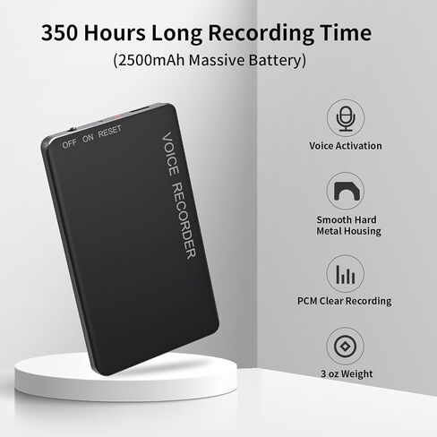 128GB Voice Recorder Vivaniir, 350 Hours Long Recording Time (2500mAh Massive Battery), USB-C Voice Activated Recorder with Playback and Noise Reduction, Ideal for Meeting Interview Lecture Class in Saudi Arabia