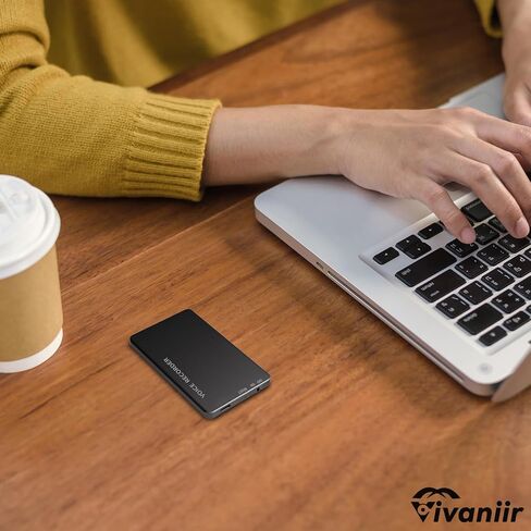 128GB Voice Recorder Vivaniir, 350 Hours Long Recording Time (2500mAh Massive Battery), USB-C Voice Activated Recorder with Playback and Noise Reduction, Ideal for Meeting Interview Lecture Class in Saudi Arabia
