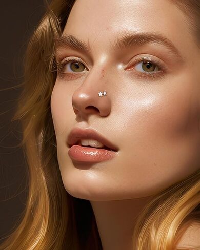 Agrewd Minimalist Star 925 Sterling Silver Nose Rings Stud 20G Screw Nose Ring Silver Dainty Nose Piercing Jewelry Hypoallergenic in Saudi Arabia