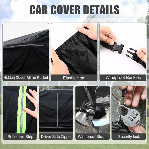 Waterproof Car Cover Compatible with 2003-2007 Toyota/Scion xB All Weather 300D Car Covers with Zipper Door & Lock for Snow Rain Protection in Saudi Arabia
